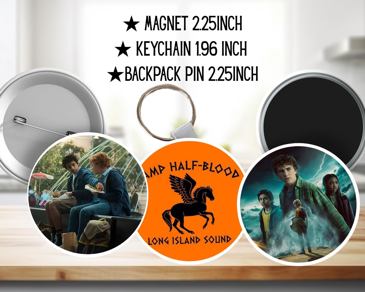 Percy Jackson and the Olympians | Backpack pin | Magnet | Keychain