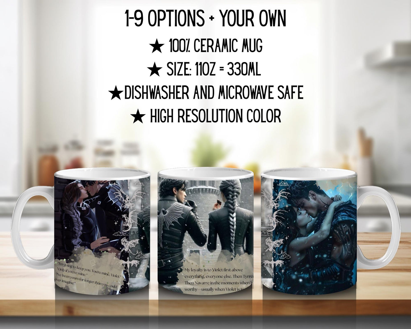Fourth Wing, Iron Flame | 100% CERAMIC MUG, 11Oz = 330ml