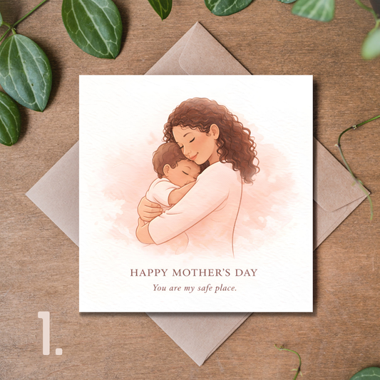 Kolekcja Kartek na Dzień Matki Premium 14,8 × 14,8 cm – Wybierz Swój Wzór | Elegancka Kartka z Kopertą