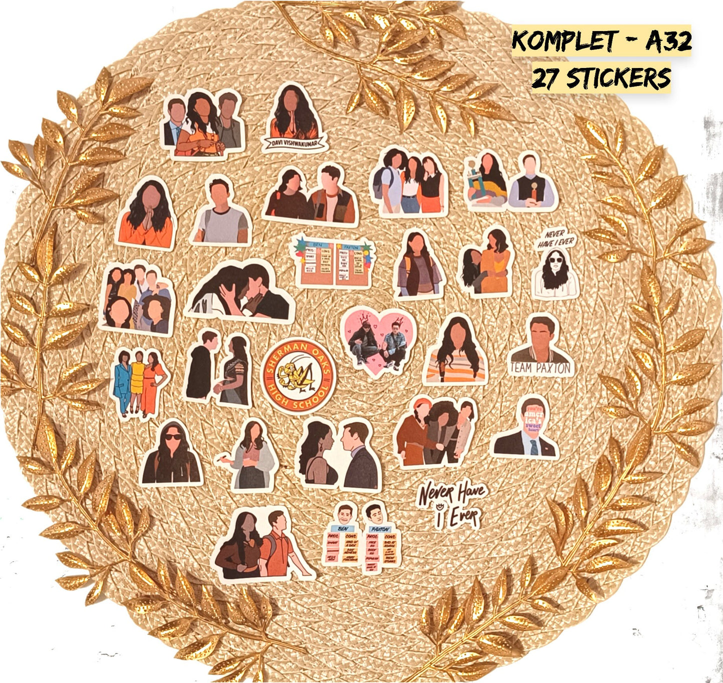 Never Have I Ever Stickers | Netflix Teen Rom-Com Vinyl Pack | Devi, Paxton & Ben