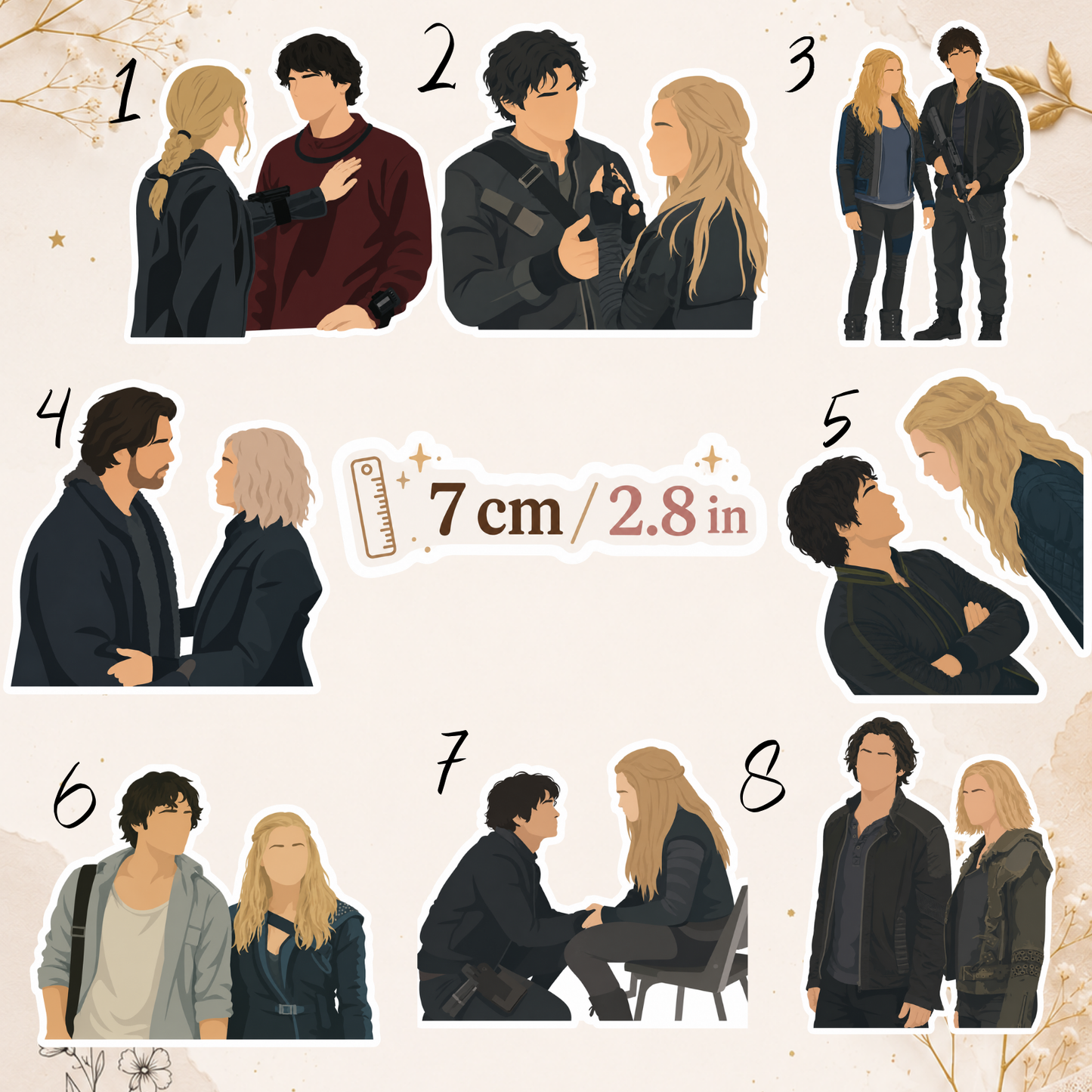 Naklejka – The 100, Clarke & Bellamy