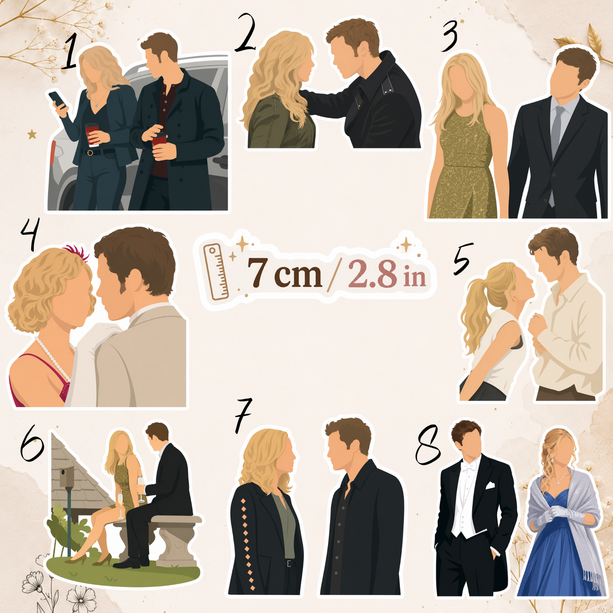Naklejka – Pamiętniki wampirów / The Vampire Diaries, Klaus & Caroline