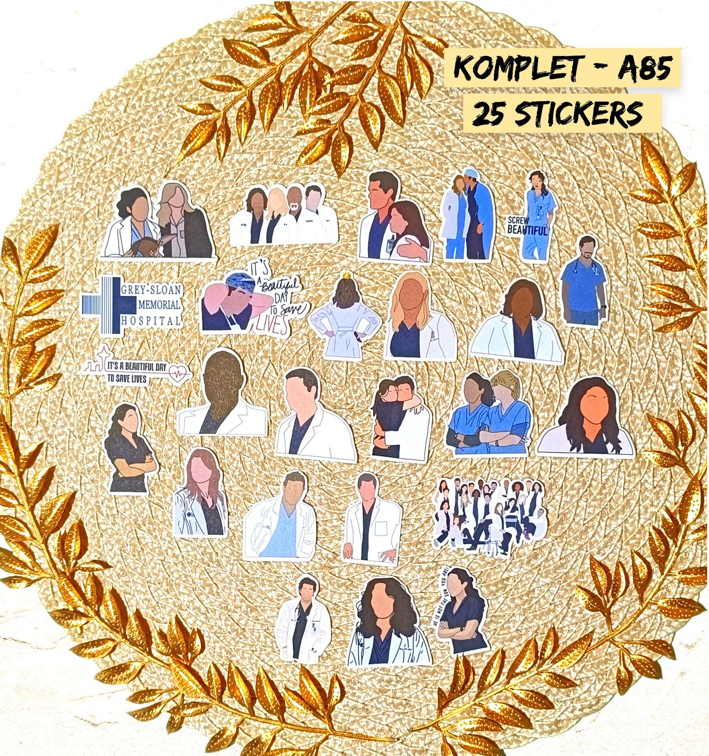 Grey’s Anatomy Stickers | Seattle Grace Vinyl Pack | Meredith & Derek