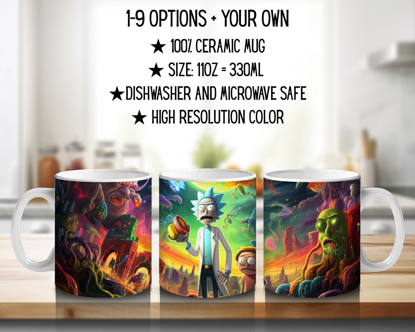 Rick and Morty | 100% CERAMIC MUG, 11Oz = 330ml