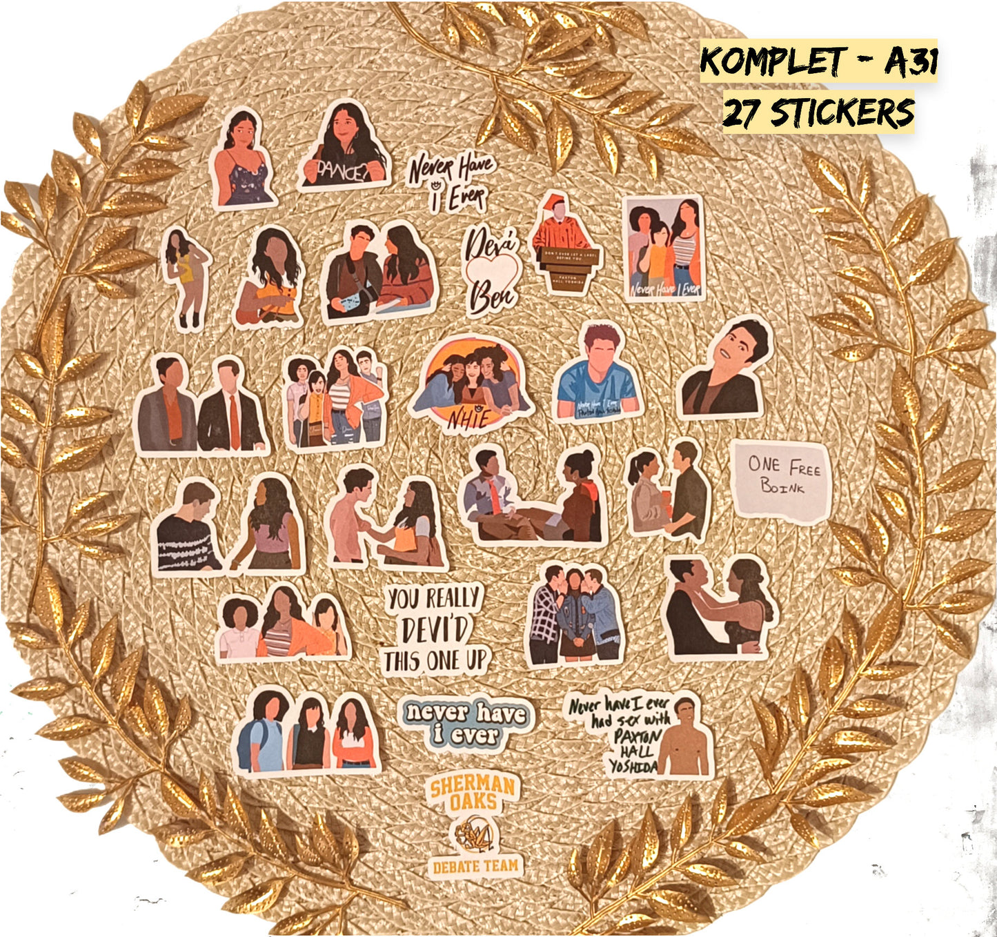 Never Have I Ever Stickers | Netflix Teen Rom-Com Vinyl Pack | Devi, Paxton & Ben