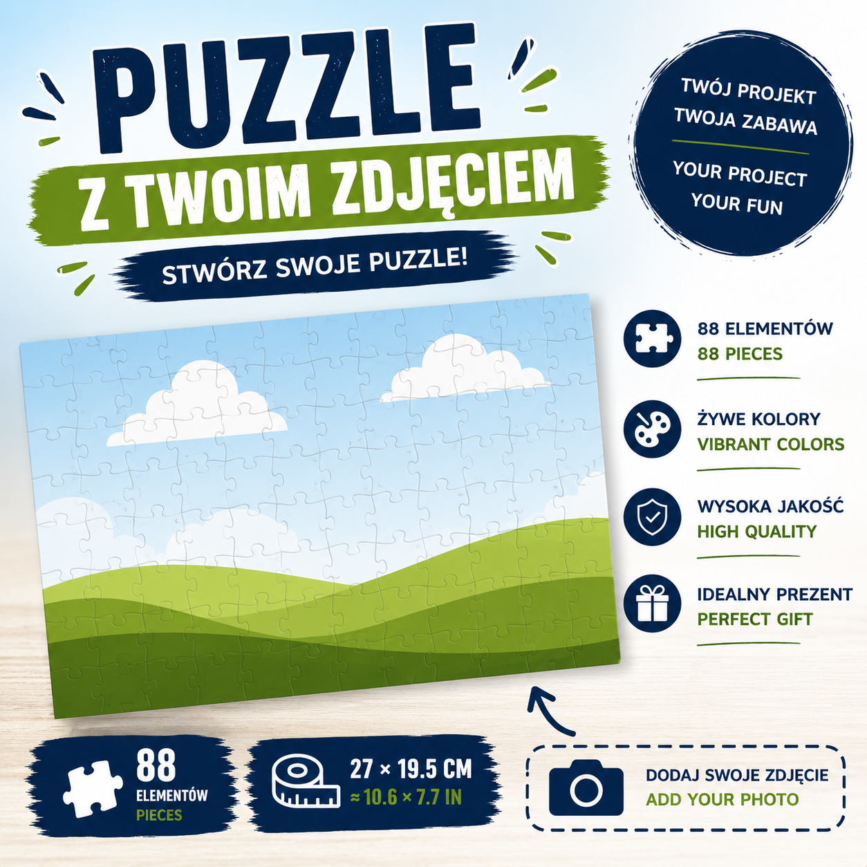 Puzzle 88 elementów z własnym zdjęciem / Custom Photo Jigsaw Puzzle – 88 Pieces