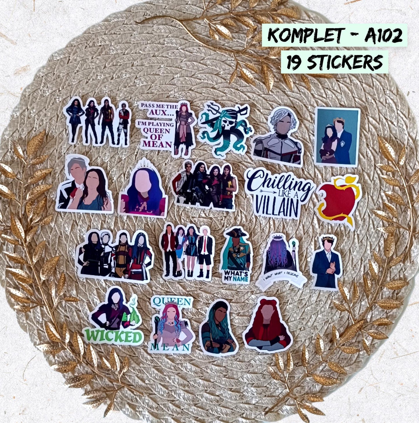 Disney Descendants Stickers | Mal & Evie Vinyl Sticker Pack