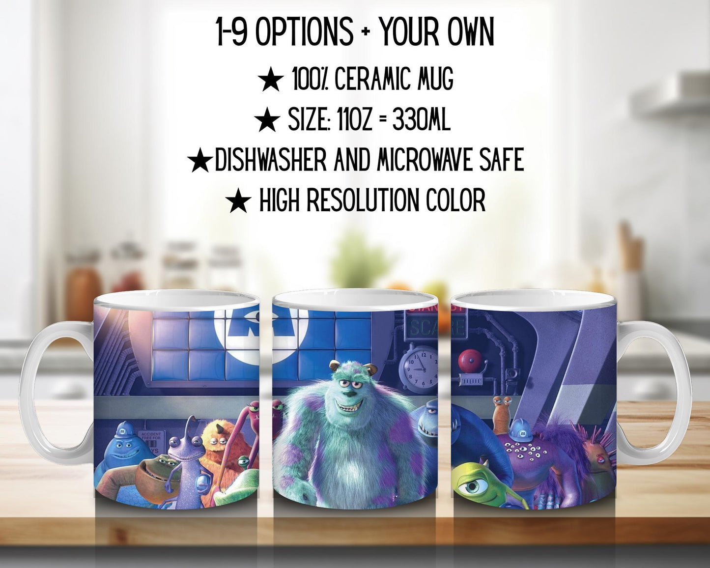 Monsters | 100% CERAMIC MUG, 11Oz = 330ml