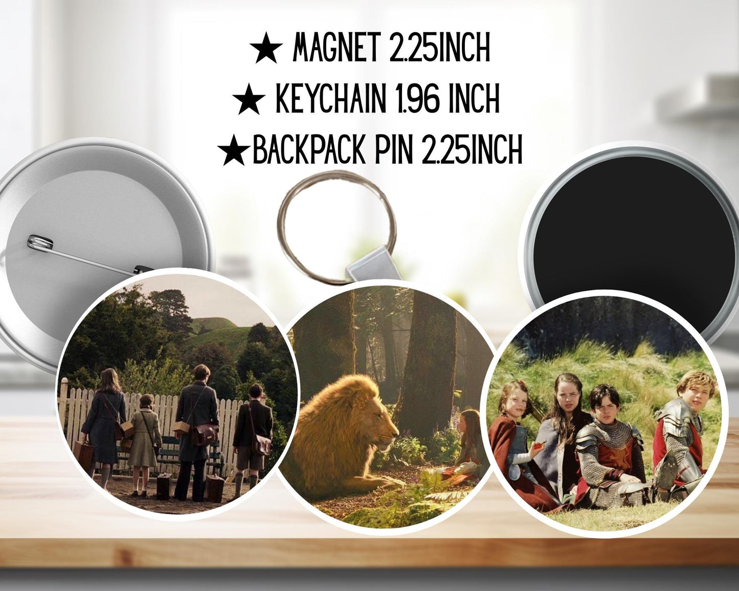 The Chronicles of Narnia: The Lion, the Witch and the Wardrobe | Backpack pin | Magnet | Keychain