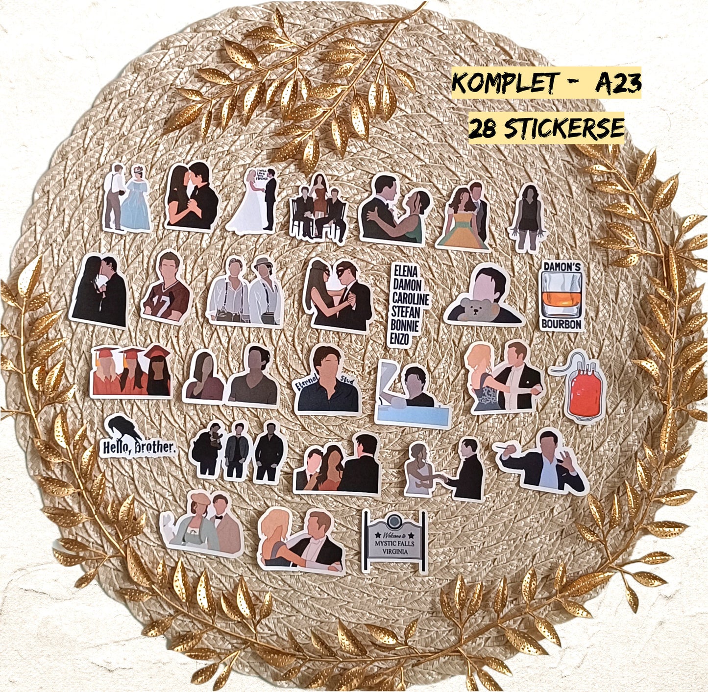 Zestaw naklejek Pamiętniki Wampirów / The Vampire Diaries – Damon, Stefan, Elena