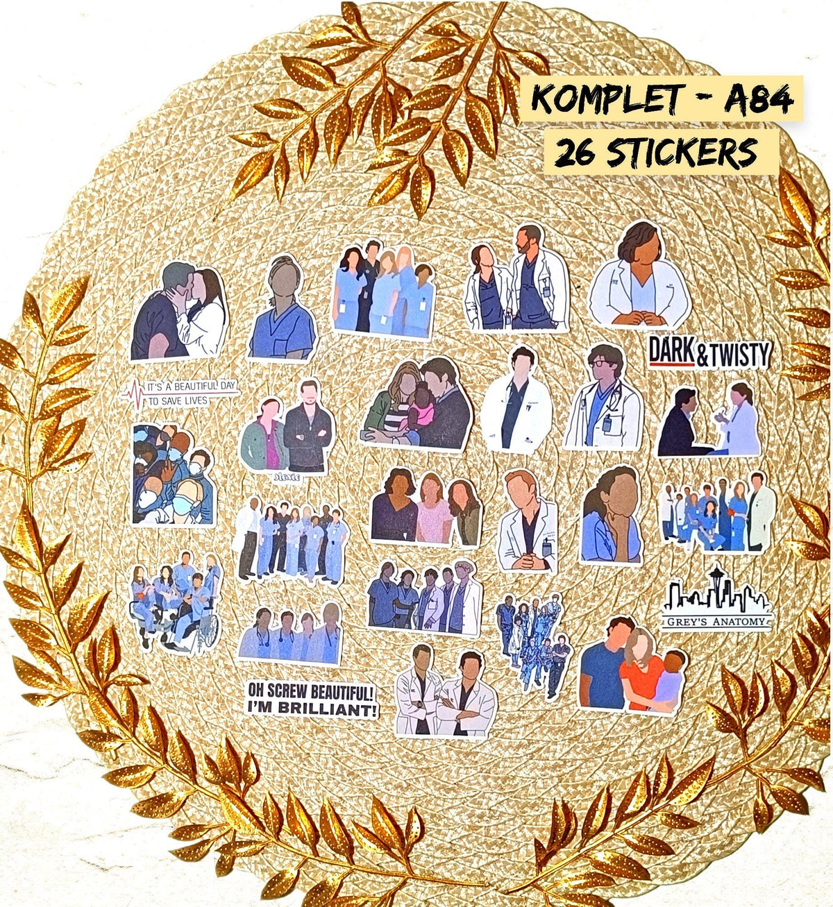 Zestaw naklejek – Grey's Anatomy