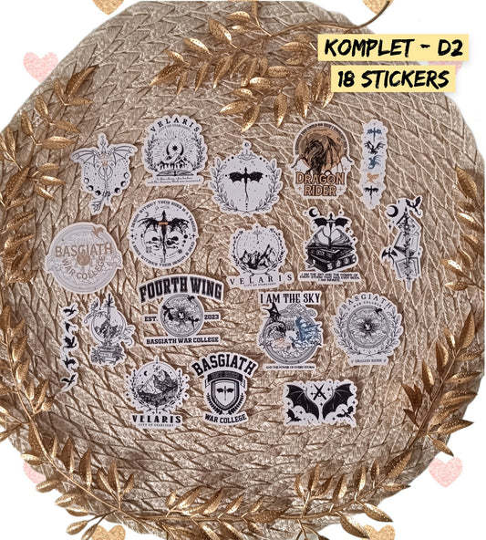 Zestaw naklejek Czwarte Skrzydło / Fourth Wing – Violet Sorrengail, Xaden Riorson