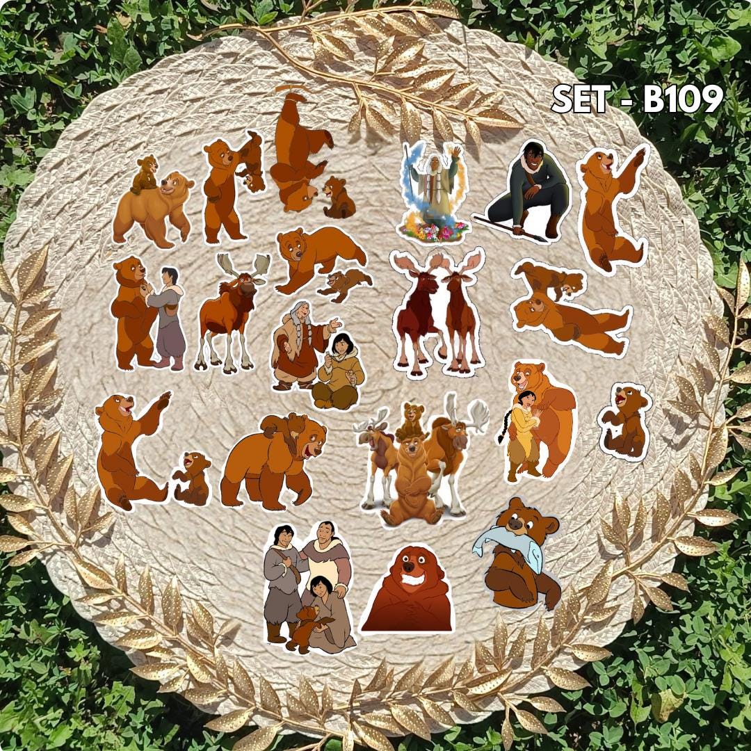 Zestaw naklejek Mój brat niedźwiedź / Brother Bear – Koda, Kenai, Denahi