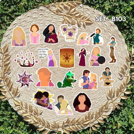 Tangled Sticker Set – Rapunzel, Flynn Rider, Pascal