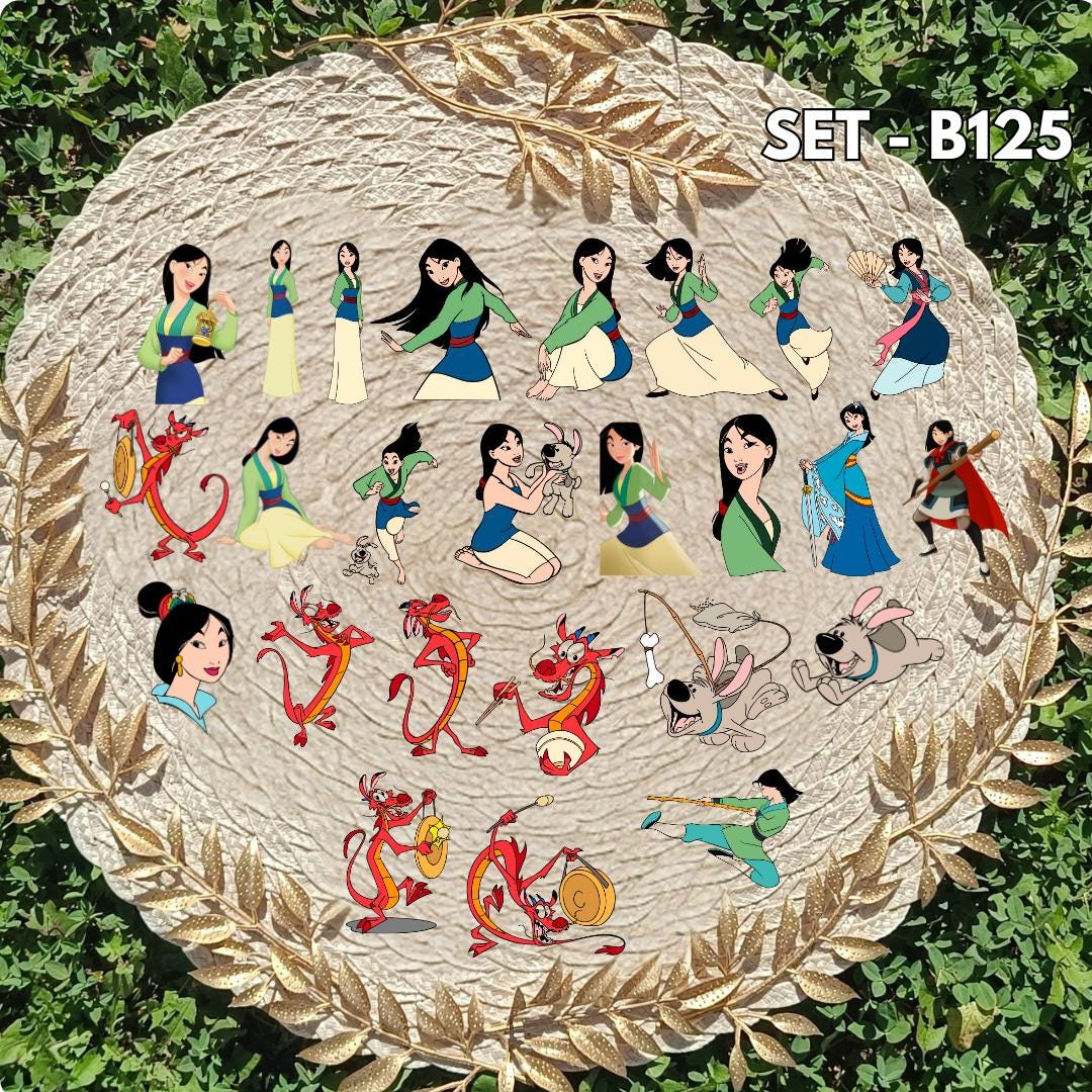 Zestaw naklejek Mulan / Mulan – Mushu i Li Shang