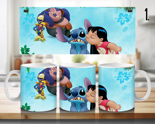 Kubek ceramiczny Lilo i Stitch / Lilo & Stitch – Ohana, Stitch i Angel