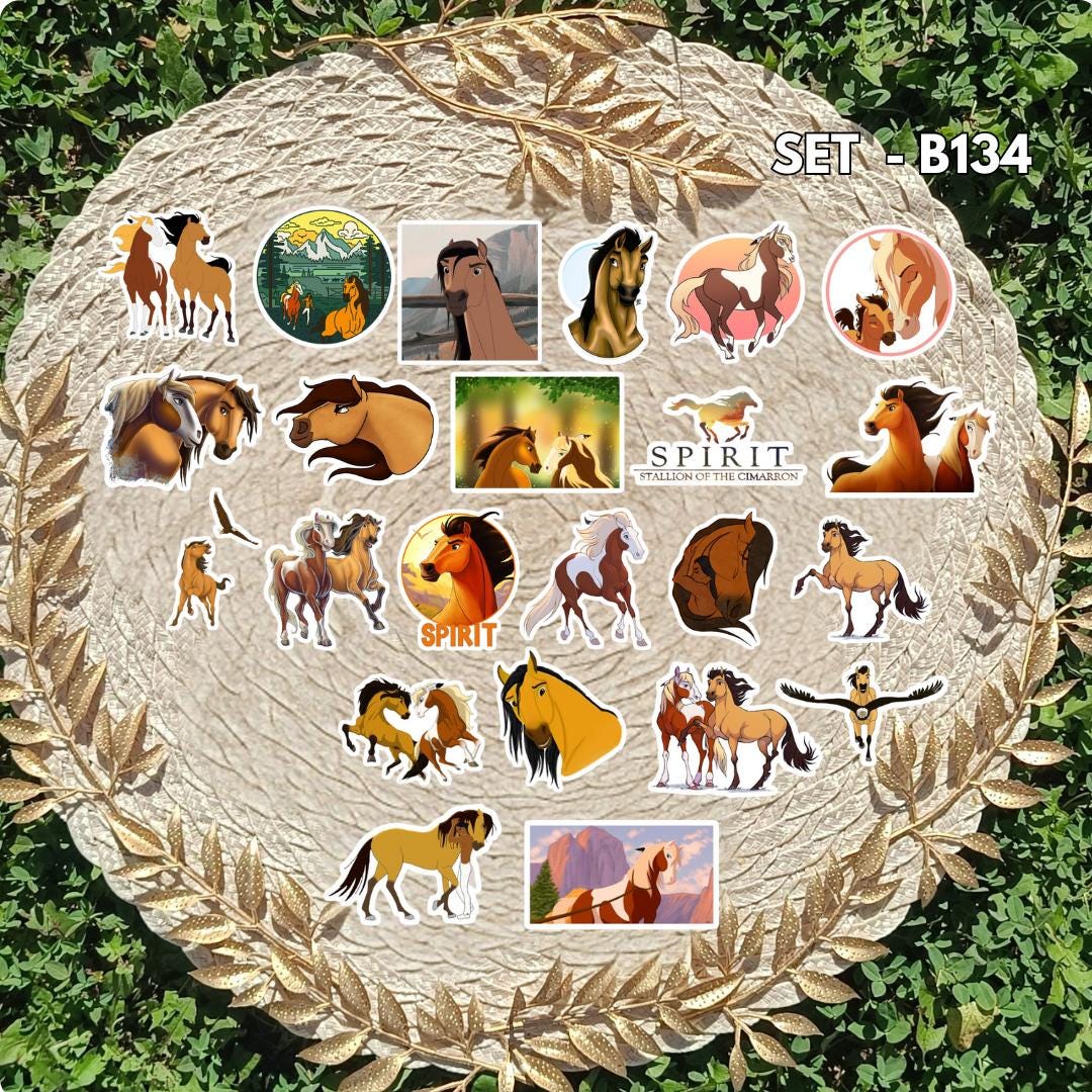 Zestaw naklejek Mustang z Dzikiej Doliny / Spirit: Stallion of the Cimarron – Spirit i Rain