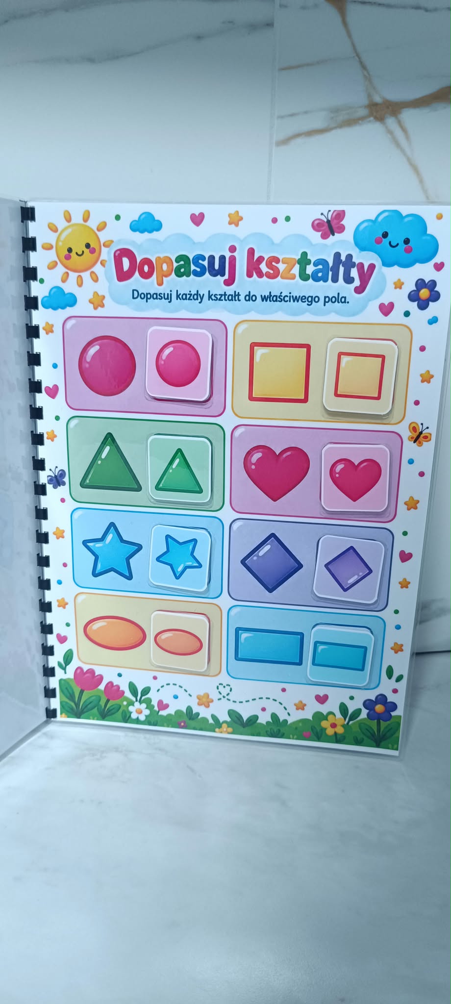 Matematyka 4+ – Książeczka interaktywna na rzepy A4 | Nauka liczenia, dodawania i odejmowania