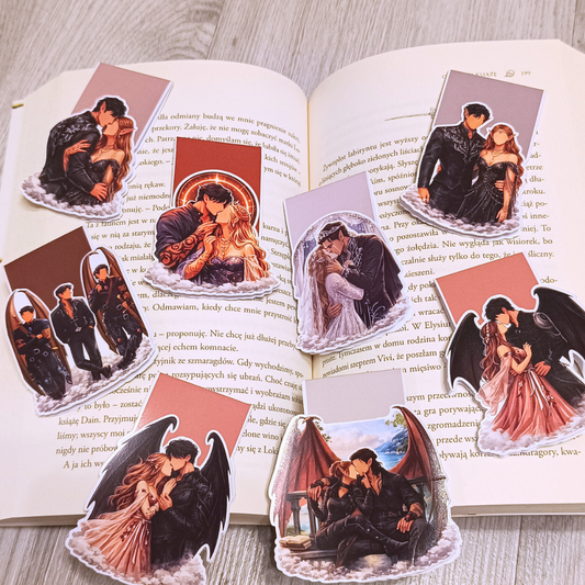 Magnetyczne zakładki do książki – fae, skrzydła, nocny klimat, romantasy aesthetic inspirowany ACOTAR
