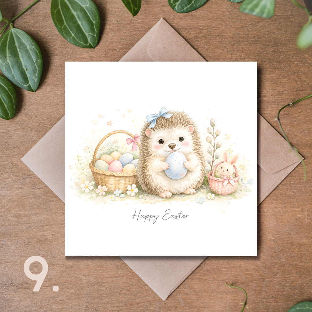 Ekskluzywna Kolekcja Kartek Wielkanocnych Premium 14,8 × 14,8 cm – 18 Wzorów do Wyboru | Kartka Świąteczna z Kopertą