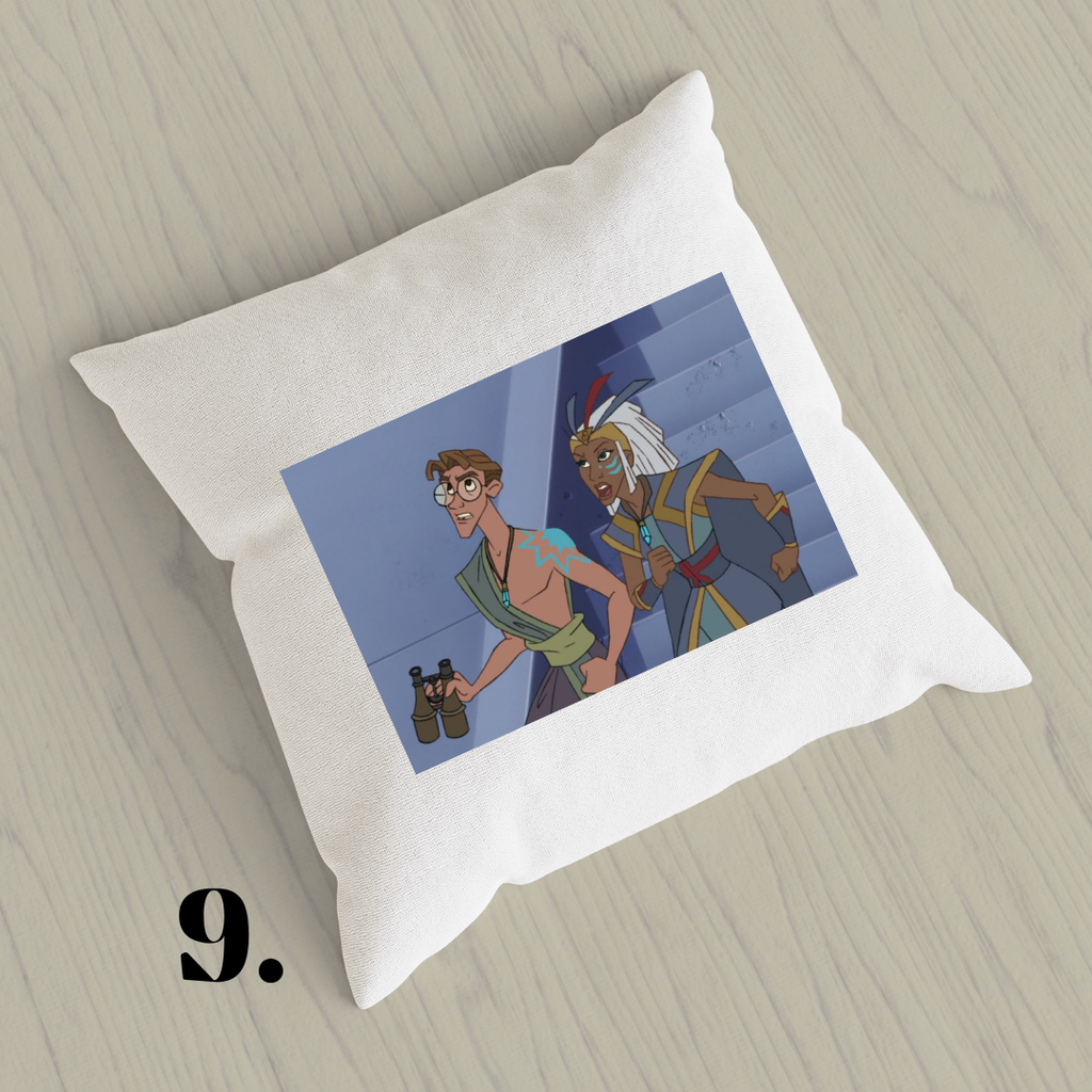 Atlantis: The Lost Empire, Kida, Milo Thatch, Disney 2001 | Inspired Pillow Cover | 15x15in Sublimation Microfiber Cushion Case