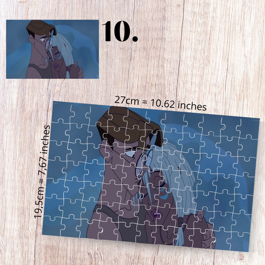 Atlantis: The Lost Empire Inspired Puzzle | 88 Piece Fan Art | Disney Aesthetic Collectible | Milo Thatch & Kida | Fan-Made Sublimation Puzzle Gift