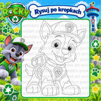 Książeczka interaktywna Psi Patrol – Puzzle na rzepy i rysowanie po kropkach | Mazak w zestawie