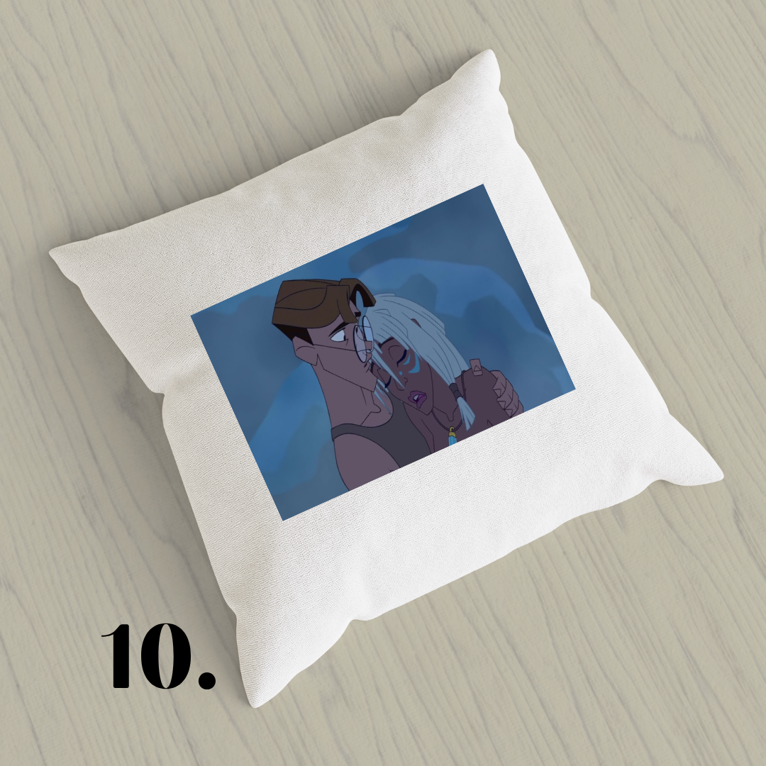 Atlantis: The Lost Empire, Kida, Milo Thatch, Disney 2001 | Inspired Pillow Cover | 15x15in Sublimation Microfiber Cushion Case