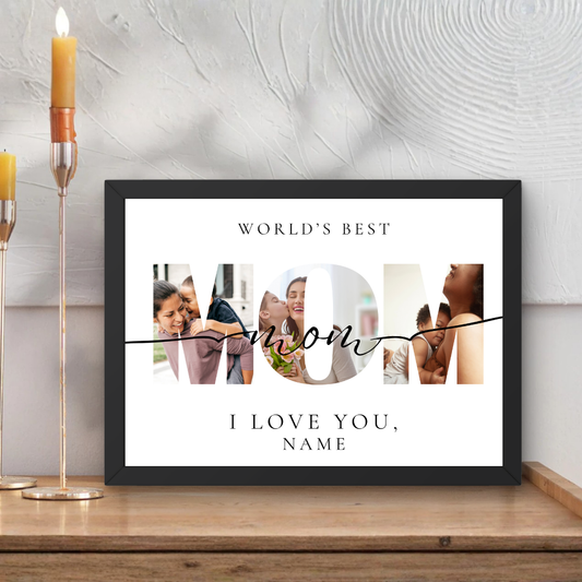 Personalizowany Plakat dla Mamy ze Zdjęciami A3 – Prezent na Dzień Matki, Plakat MAMA z Imieniem