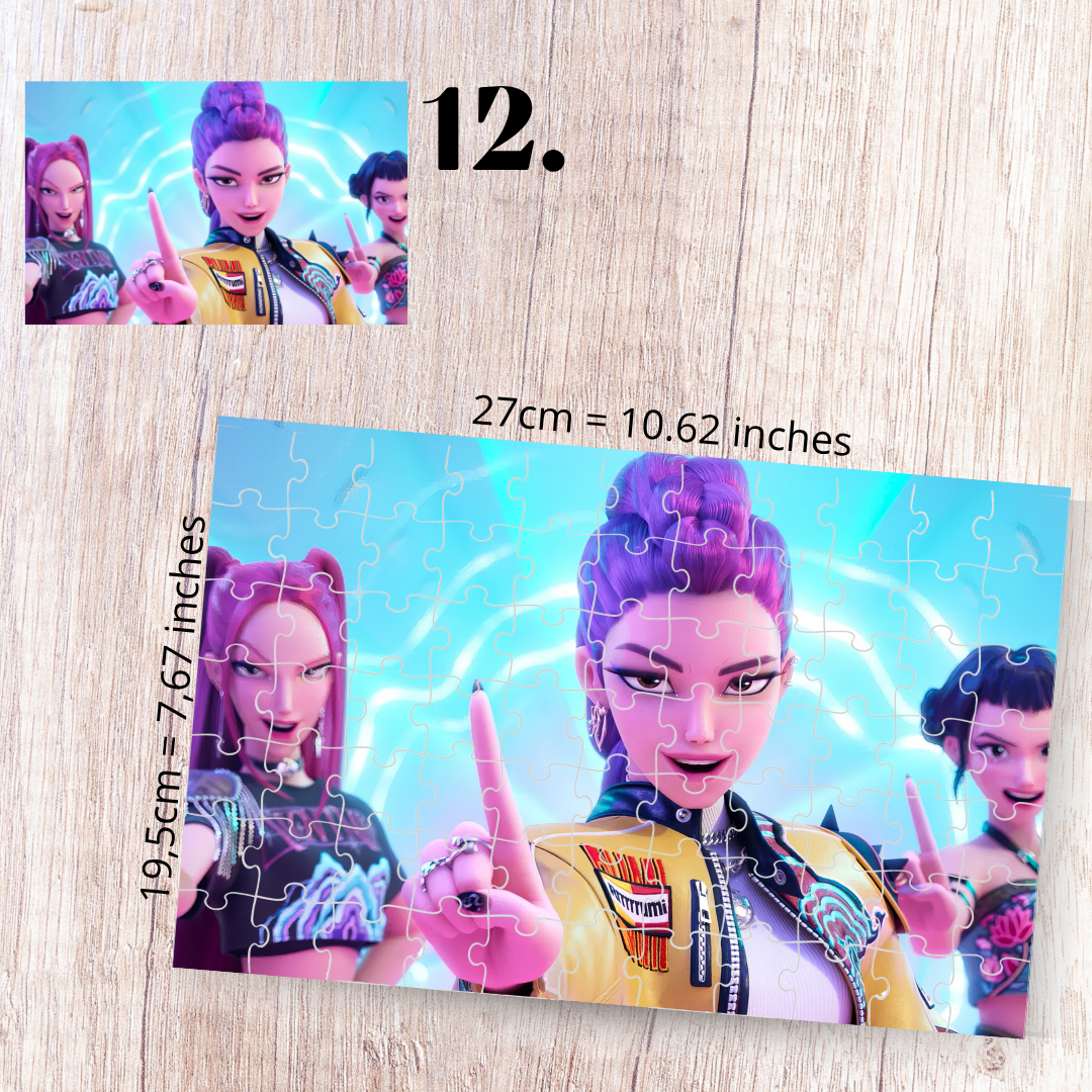 K-Pop Demon Hunters Inspired Puzzle | 88 Piece Fan Art | Sony Pictures Animation Aesthetic Collectible | Sun-Hee & Bora | Korean Fantasy Puzzle Gift