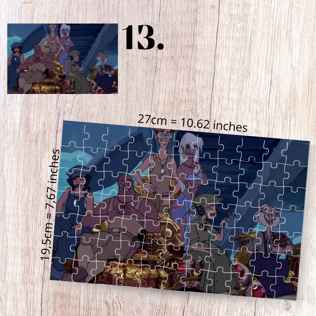 Atlantis: The Lost Empire Inspired Puzzle | 88 Piece Fan Art | Disney Aesthetic Collectible | Milo Thatch & Kida | Fan-Made Sublimation Puzzle Gift