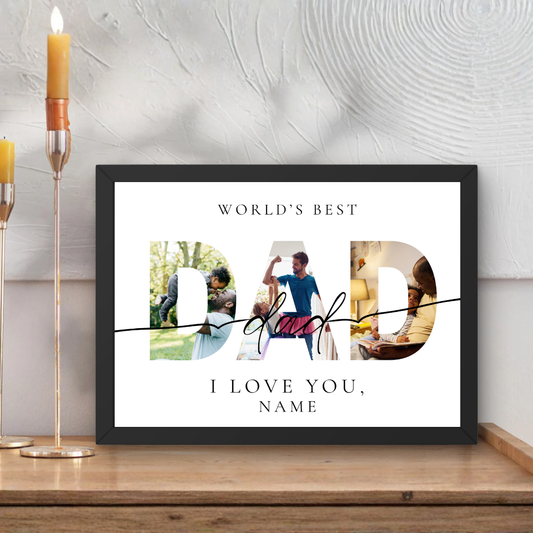 Personalizowany Plakat dla Taty ze Zdjęciami A3 – Prezent dla Taty | Dad Photo Poster