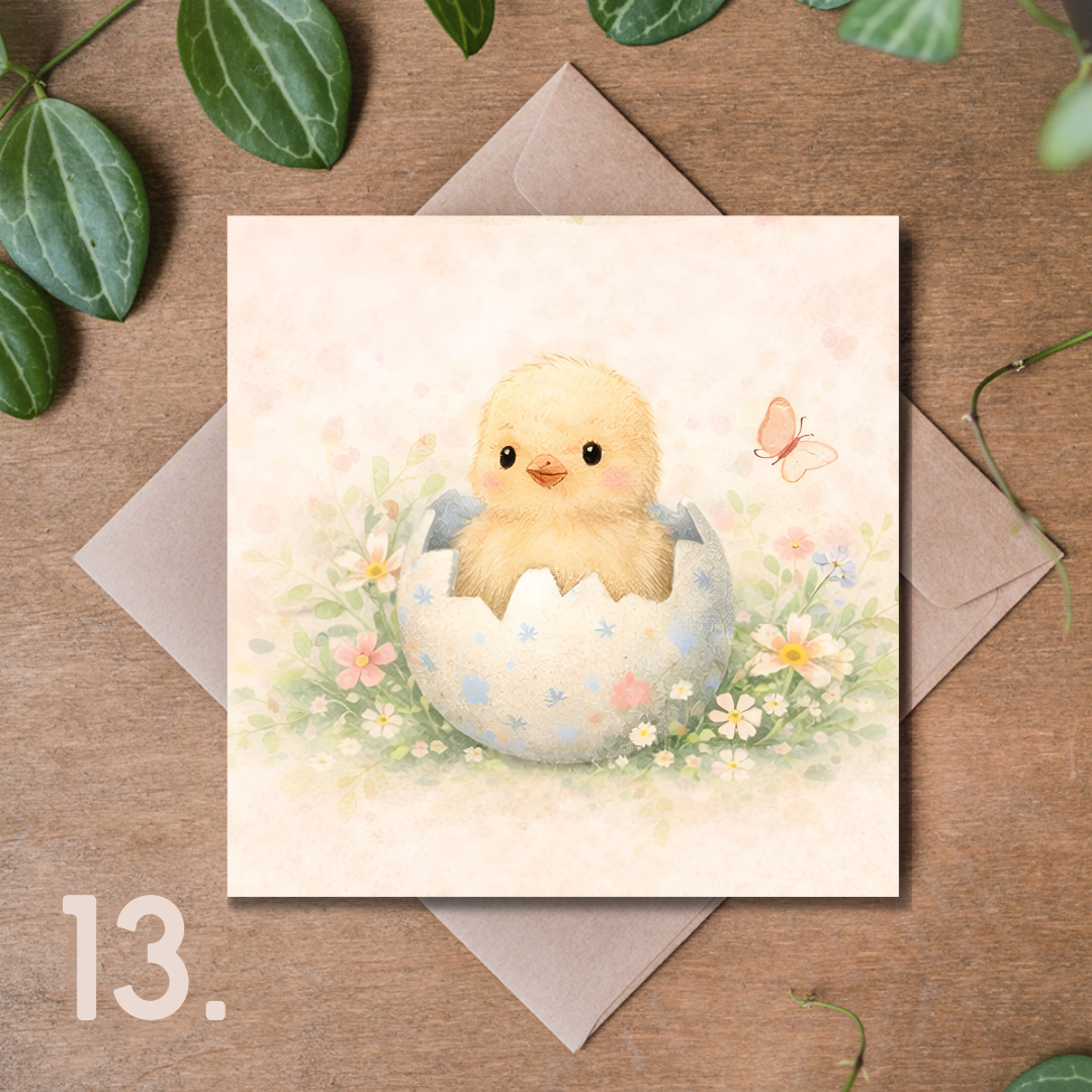 Ekskluzywna Kolekcja Kartek Wielkanocnych Premium 14,8 × 14,8 cm – 18 Wzorów do Wyboru | Kartka Świąteczna z Kopertą