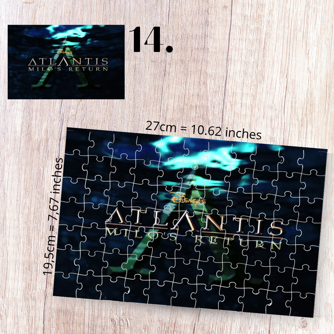 Atlantis: The Lost Empire Inspired Puzzle | 88 Piece Fan Art | Disney Aesthetic Collectible | Milo Thatch & Kida | Fan-Made Sublimation Puzzle Gift