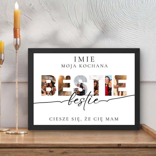 Personalizowany Plakat dla Przyjaciółki ze Zdjęciami A3 – Bestie Photo Poster, Prezent dla Przyjaciółki