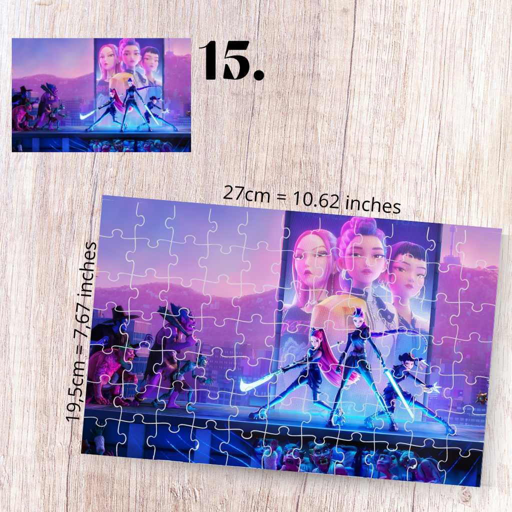 K-Pop Demon Hunters Inspired Puzzle | 88 Piece Fan Art | Sony Pictures Animation Aesthetic Collectible | Sun-Hee & Bora | Korean Fantasy Puzzle Gift