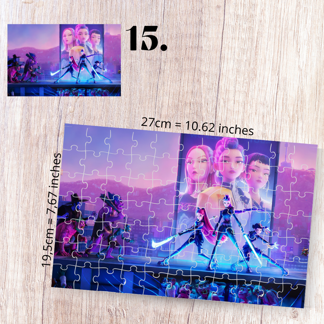 K-Pop Demon Hunters Inspired Puzzle | 88 Piece Fan Art | Sony Pictures Animation Aesthetic Collectible | Sun-Hee & Bora | Korean Fantasy Puzzle Gift