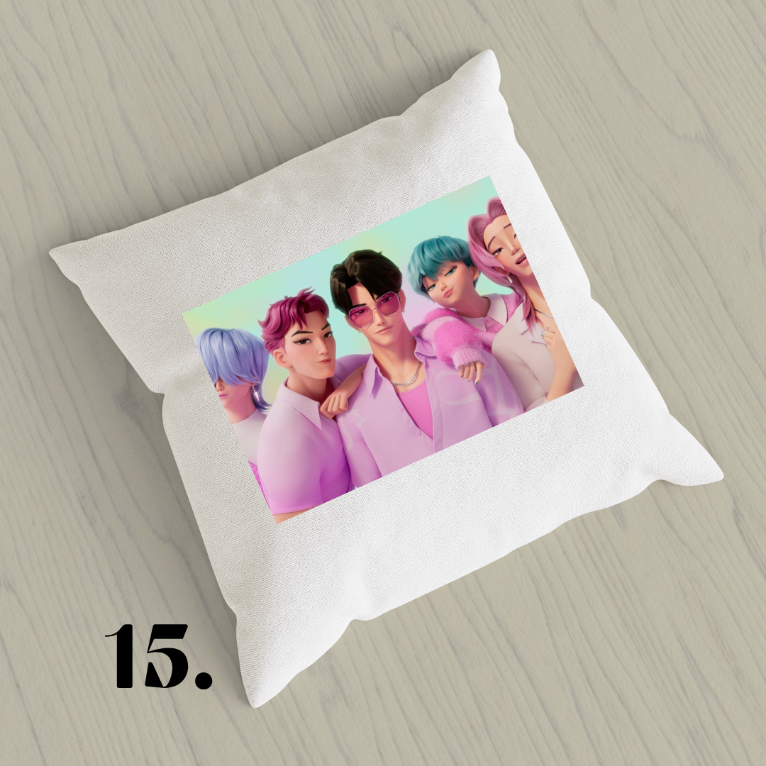 K-Pop Demon Hunters, Suho, Hana, Jiyoon, Netflix 2025 | Inspired Pillow Cover | 15x15in Sublimation Microfiber Cushion Case