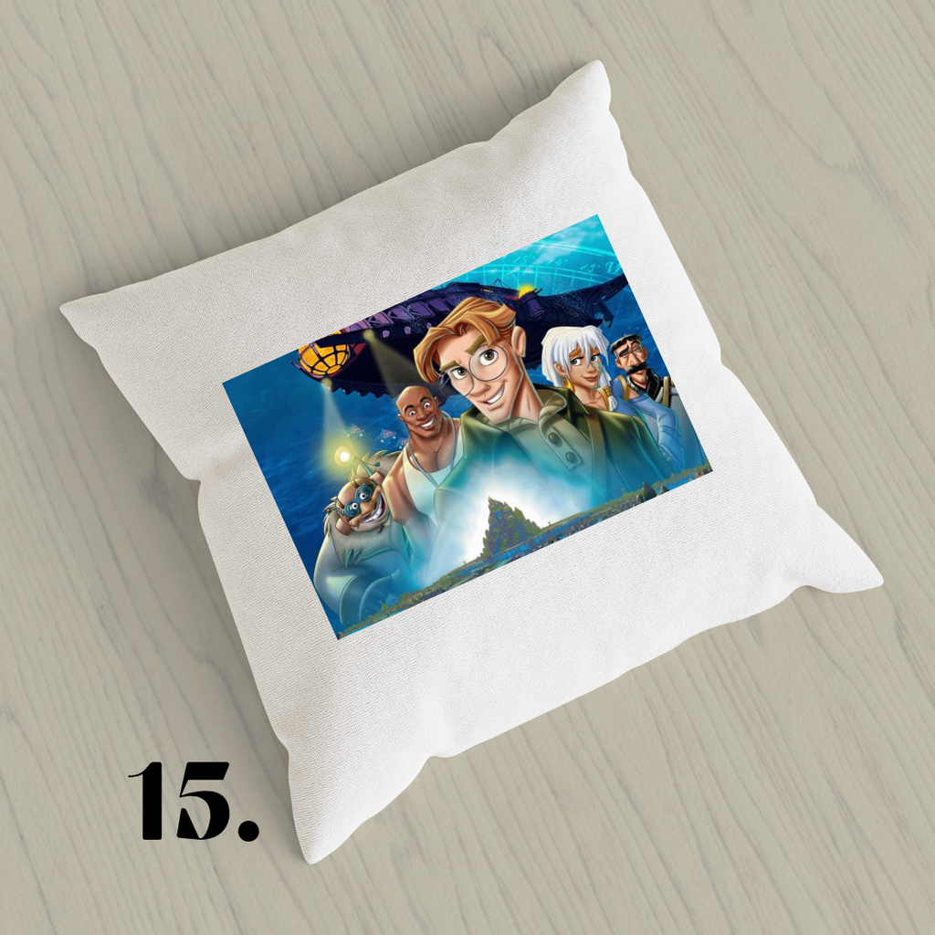 Atlantis: The Lost Empire, Kida, Milo Thatch, Disney 2001 | Inspired Pillow Cover | 15x15in Sublimation Microfiber Cushion Case