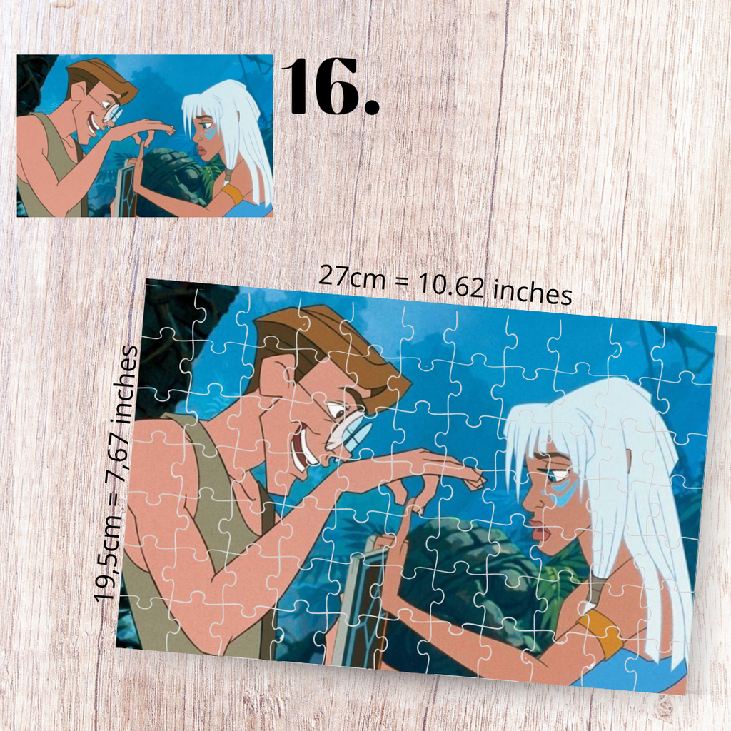 Atlantis: The Lost Empire Inspired Puzzle | 88 Piece Fan Art | Disney Aesthetic Collectible | Milo Thatch & Kida | Fan-Made Sublimation Puzzle Gift
