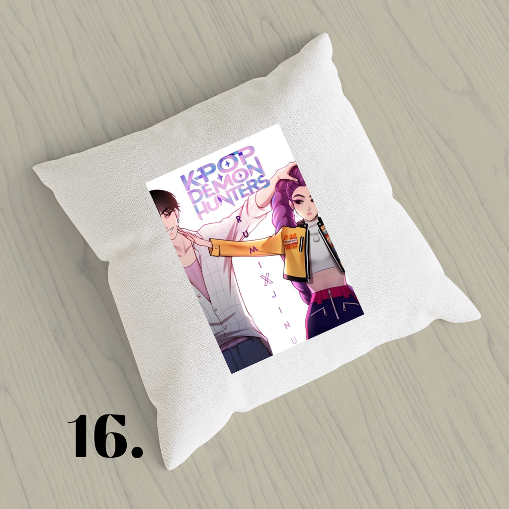 K-Pop Demon Hunters, Suho, Hana, Jiyoon, Netflix 2025 | Inspired Pillow Cover | 15x15in Sublimation Microfiber Cushion Case