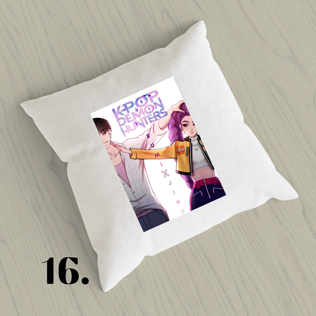K-Pop Demon Hunters, Suho, Hana, Jiyoon, Netflix 2025 | Inspired Pillow Cover | 15x15in Sublimation Microfiber Cushion Case