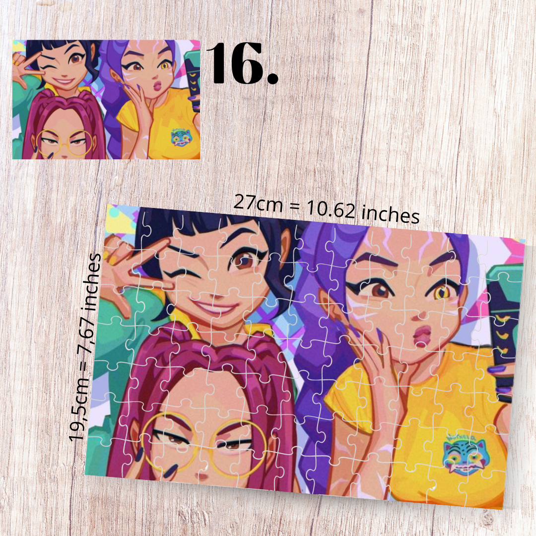 K-Pop Demon Hunters Inspired Puzzle | 88 Piece Fan Art | Sony Pictures Animation Aesthetic Collectible | Sun-Hee & Bora | Korean Fantasy Puzzle Gift