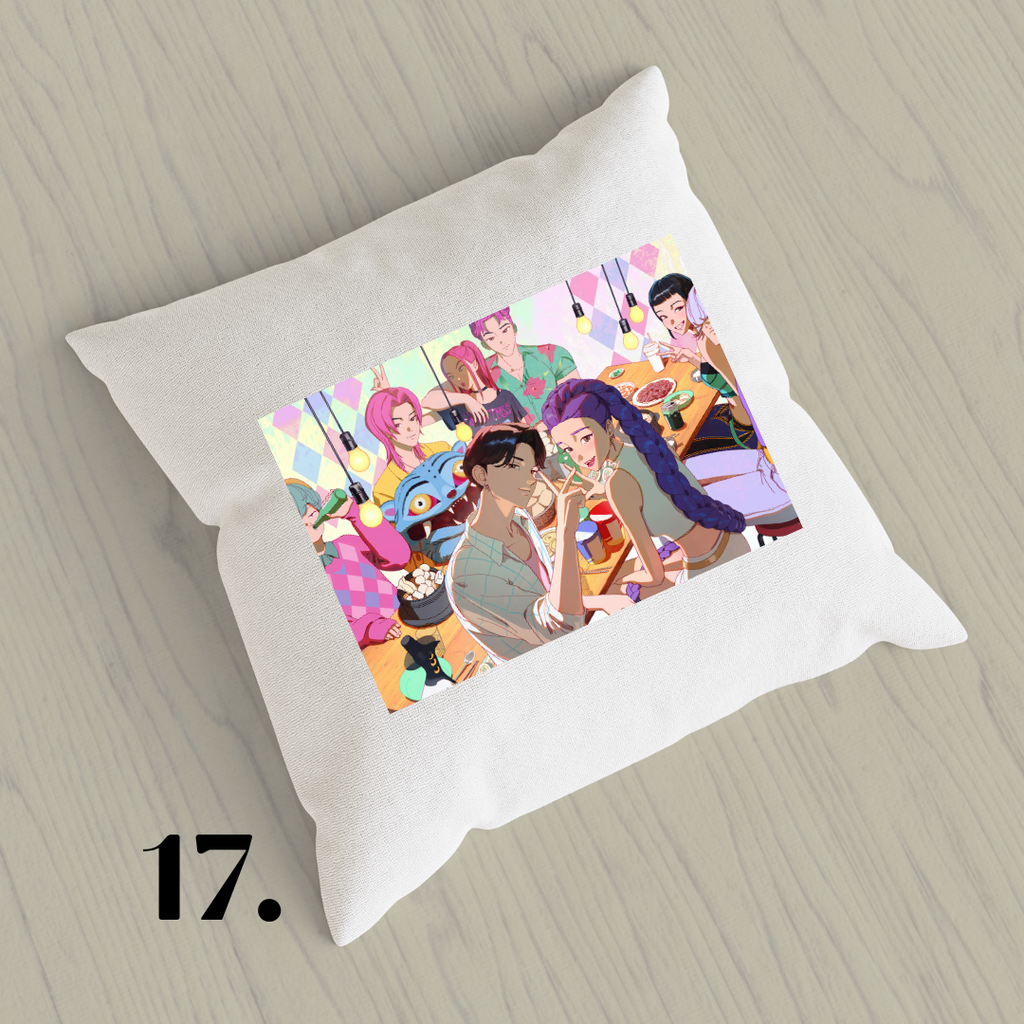 K-Pop Demon Hunters, Suho, Hana, Jiyoon, Netflix 2025 | Inspired Pillow Cover | 15x15in Sublimation Microfiber Cushion Case