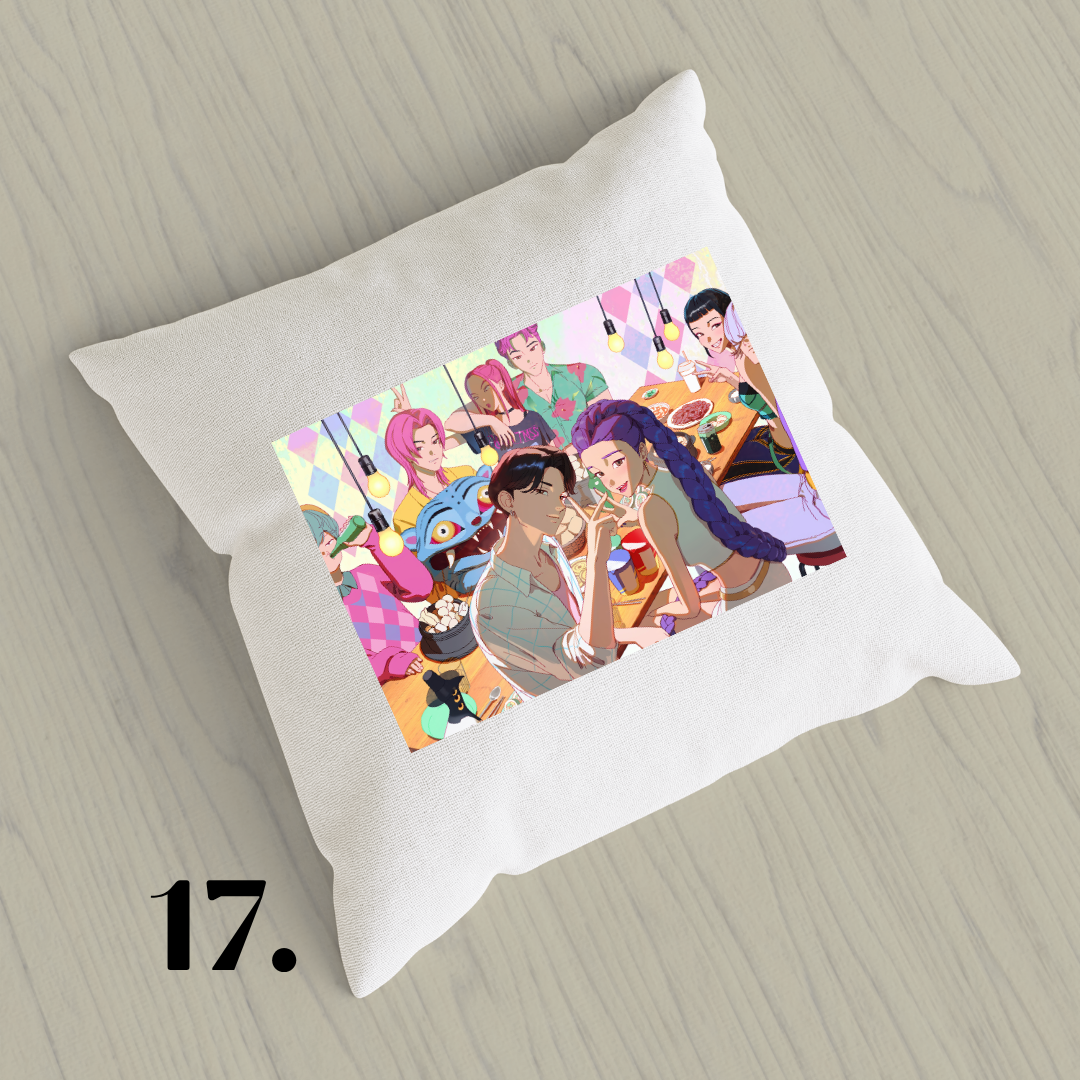 K-Pop Demon Hunters, Suho, Hana, Jiyoon, Netflix 2025 | Inspired Pillow Cover | 15x15in Sublimation Microfiber Cushion Case