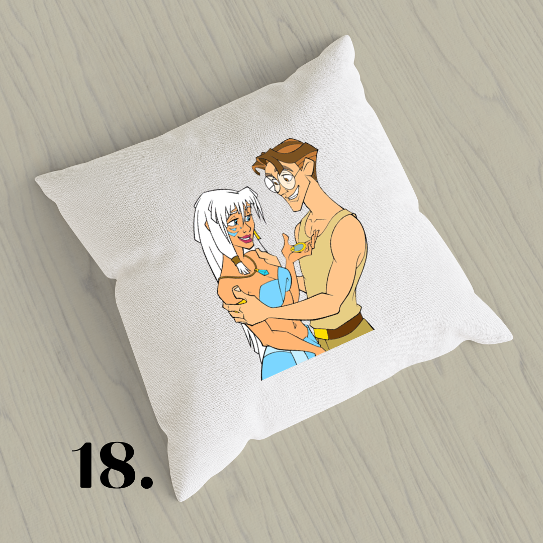 Atlantis: The Lost Empire, Kida, Milo Thatch, Disney 2001 | Inspired Pillow Cover | 15x15in Sublimation Microfiber Cushion Case