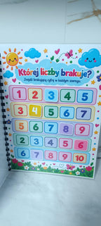 Matematyka 4+ – Książeczka interaktywna na rzepy A4 | Nauka liczenia, dodawania i odejmowania