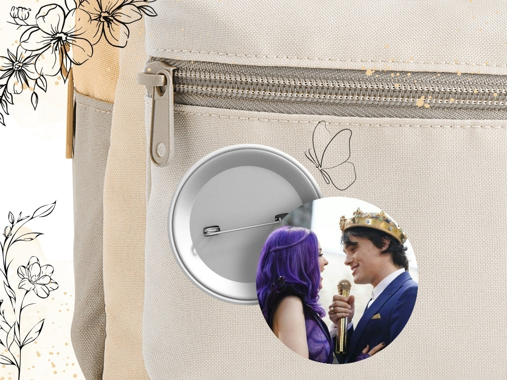 Przypinka Następcy – inspirowana filmem Disney, estetyczna przypinka, Mal, Evie, Ben