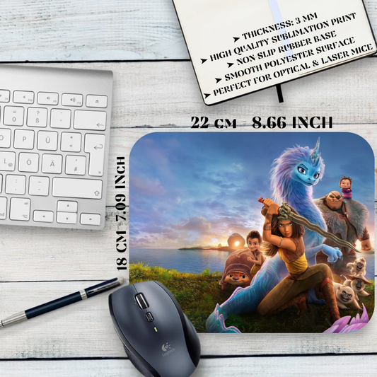 Raya and the Last Dragon Mouse Pad - Disney animation, Raya and Sisu