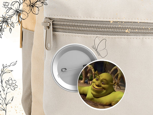 Przypinka Shrek – inspirowana filmem DreamWorks, zabawna przypinka, Shrek, Fiona, Osioł
